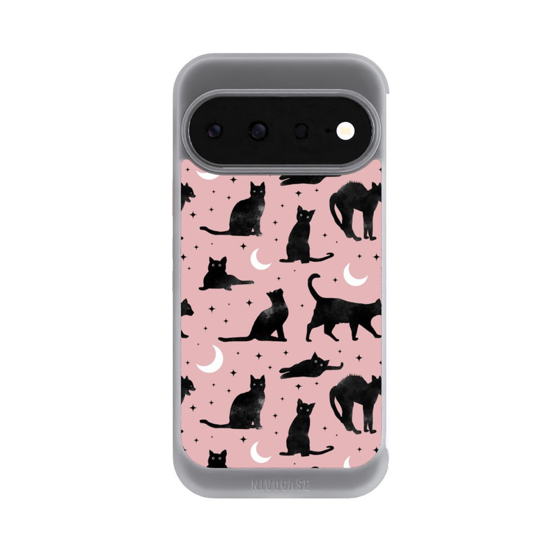 Pixel 11 NIVOcore Cats And Moon On Pink