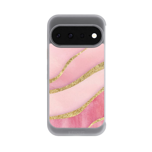 Google Pixel 11 NIVOcore Pink Marble Goldprint Stripes
