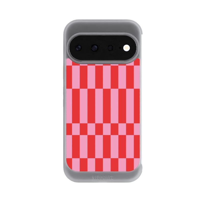 Pixel 11 NIVOcore Checked Abstract Bold Coral Red and Pink Color Block