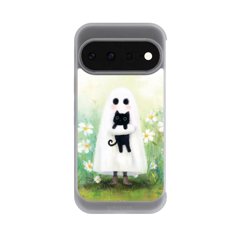 Pixel 11 NIVOcore Geist und Katze Halloween mit KI