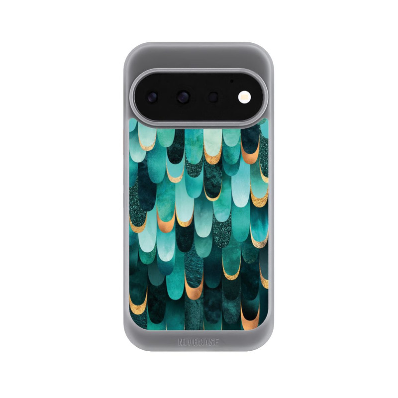 Pixel 11 Pro NIVOcore Imprimé or turquoise à plumes
