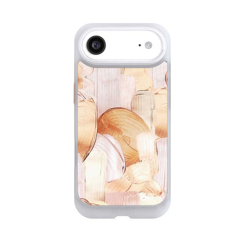 iPhone Air NIVOcore Weiß/Gold Pinsel Muster