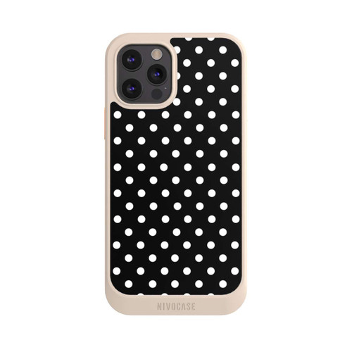 Apple iPhone 12 Pro NIVOcore Polka Dots Schwarz und Weiß