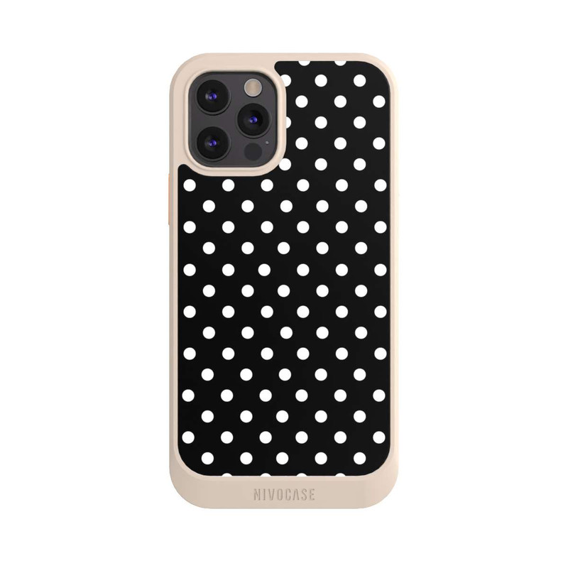 iPhone 12 Pro NIVOcore Polka Dots Schwarz und Weiß
