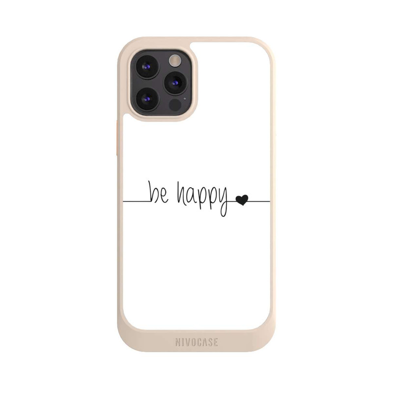 iPhone 12 Pro NIVOcore Be Happy Weisser Hintergrund