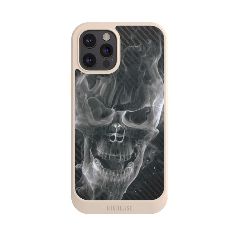 iPhone 12 Pro NIVOcore rauchender Totenkopf Carbon