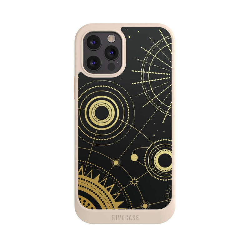 iPhone 12 Pro NIVOcore Schwarzer und goldener Look Abstrakt