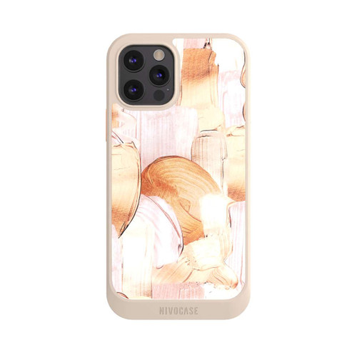 Apple iPhone 12 Pro NIVOcore Weiß/Gold Pinsel Muster