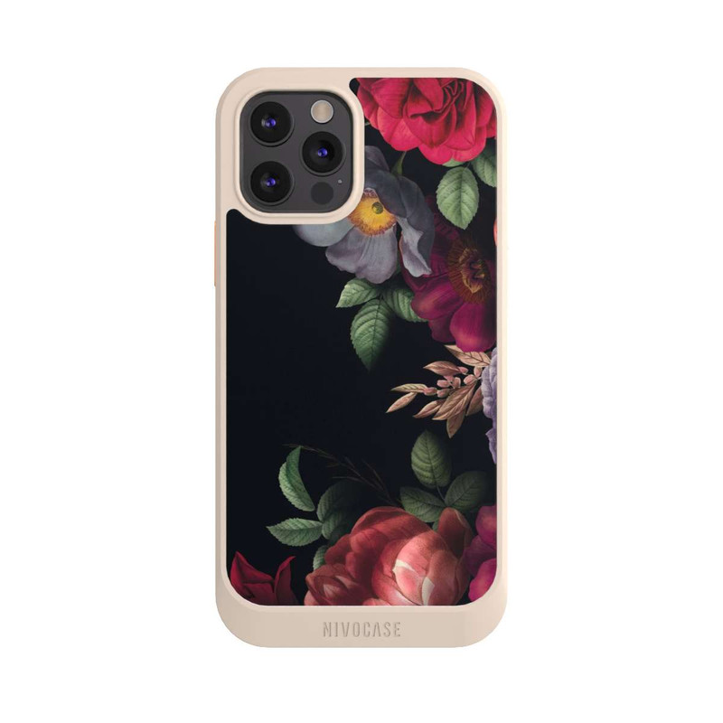 iPhone 12 Pro NIVOcore Blumen Auf Schwarz