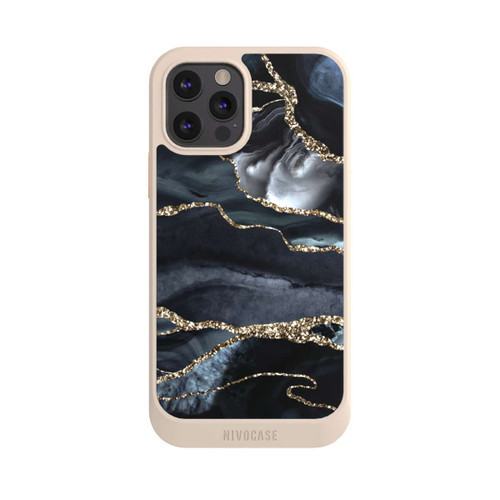Apple iPhone 12 Pro NIVOcore Dunkler Marmor Gold Glitzerlook