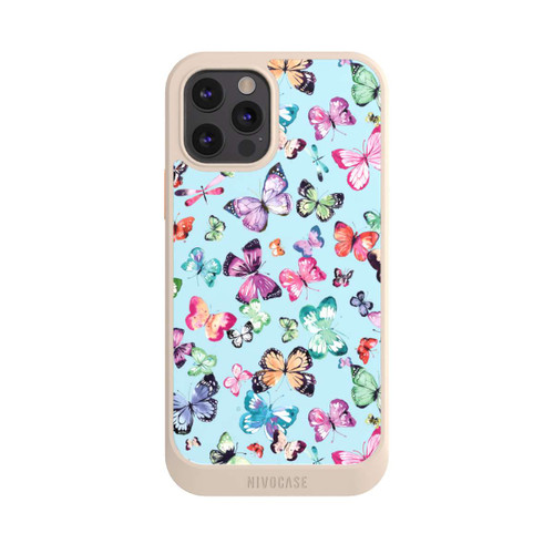 Apple iPhone 12 Pro NIVOcore Schmetterlinge rosa orange blau