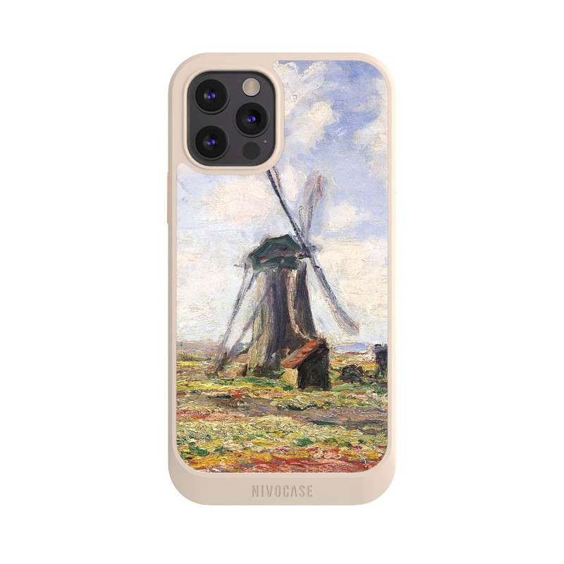 iPhone 12 Pro NIVOcore Tulpenfelder mit der Rijnsburger Windmühle von Claude Monet