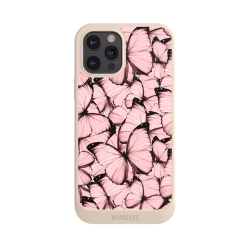Apple iPhone 12 Pro NIVOcore Rosa Schmetterling-Muster