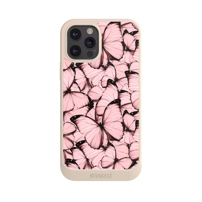 iPhone 12 Pro NIVOcore Rosa Schmetterling-Muster