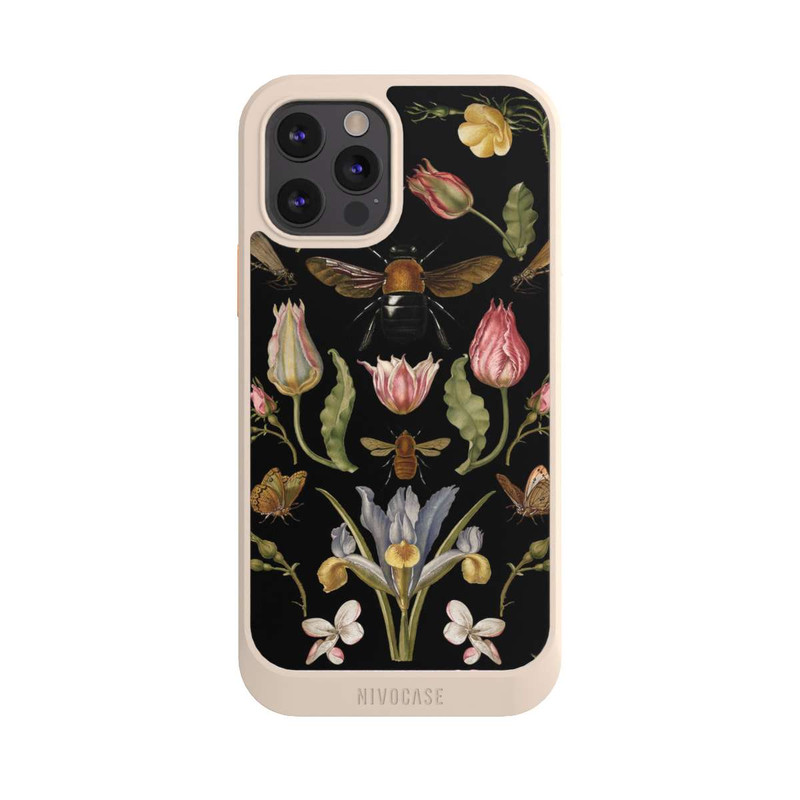 iPhone 12 Pro NIVOcore Wildblumen und Biene Schwarz
