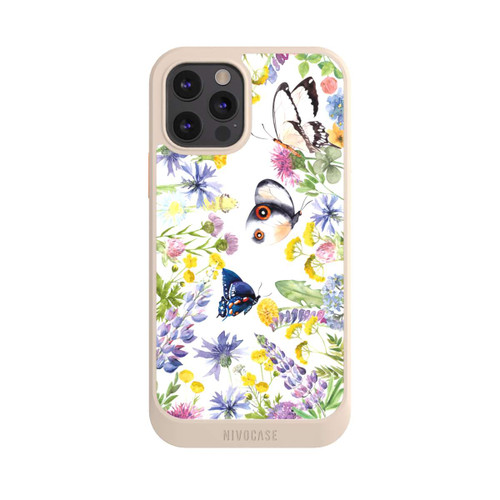 Apple iPhone 12 Pro NIVOcore Bunte Frühlingsblumen und Schmetterlinge