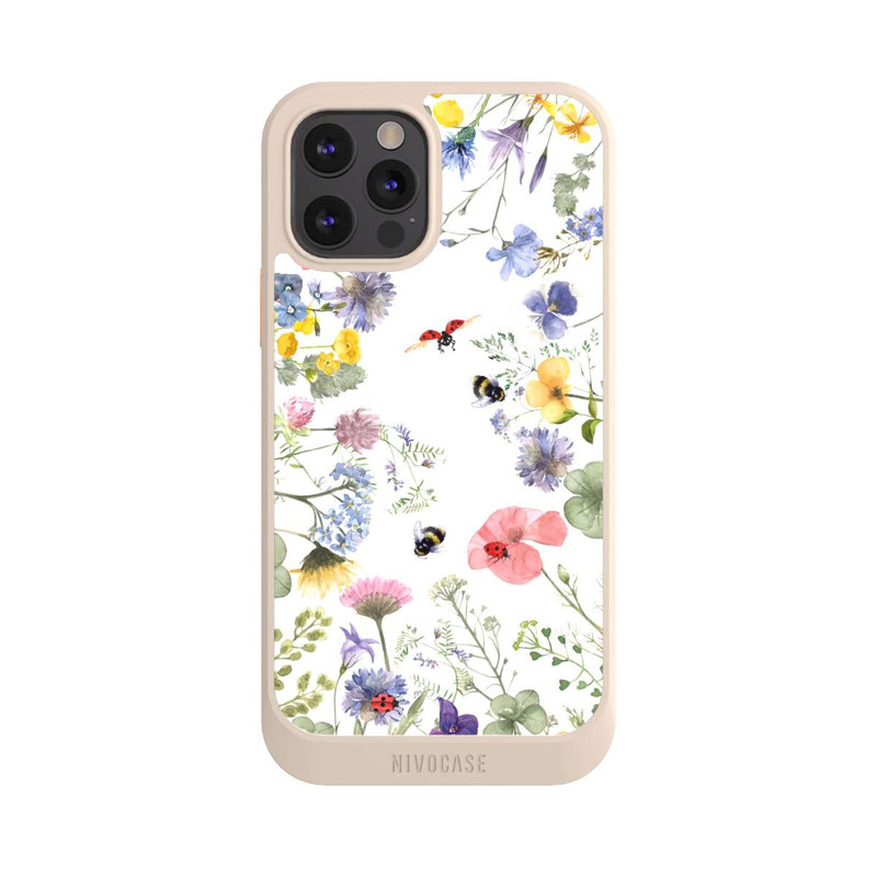 iPhone 12 Pro NIVOcore Bunte Frühlingsblumen und Bienen