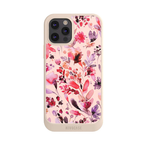 Apple iPhone 12 Pro NIVOcore Künstlerische Blumen Viva Magenta
