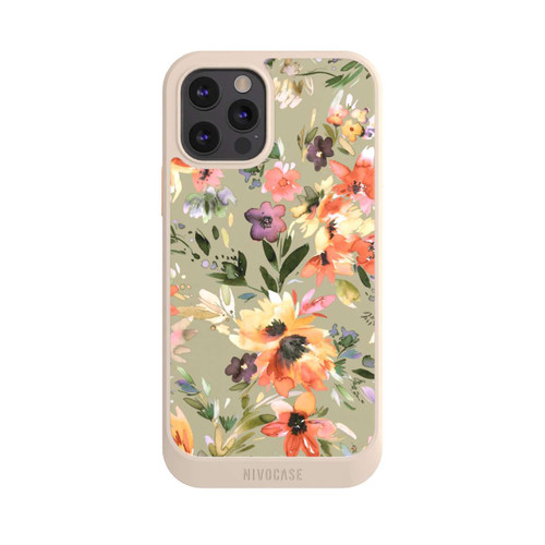Apple iPhone 12 Pro NIVOcore Malerische tropische Blumen Salbeigrün