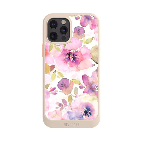 Apple iPhone 12 Pro NIVOcore Tapete mit rosa Blumen