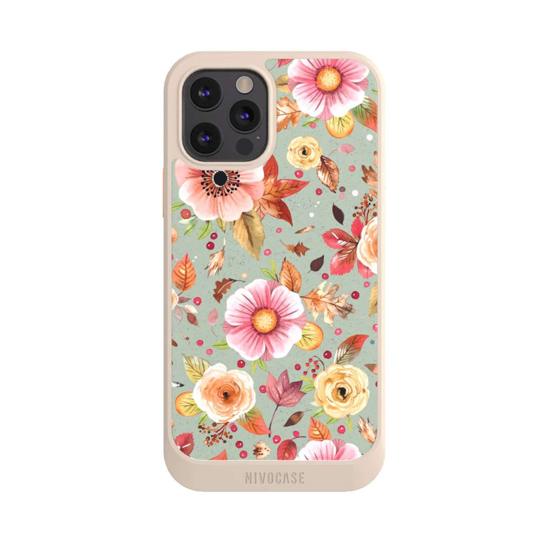 iPhone 12 Pro NIVOcore Herbstblumen Weiches Grün