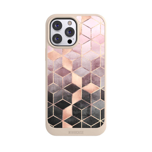 Apple iPhone 13 Pro Max NIVOcore Pink-grauer Farbverlauf Würfel Druck