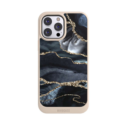 Apple iPhone 13 Pro Max NIVOcore Dunkler Marmor Gold Glitzerlook