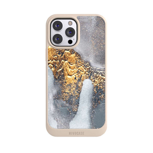 Apple iPhone 13 Pro Max NIVOcore Beton-Gold-Glitzerlook
