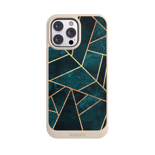 Apple iPhone 13 Pro Max NIVOcore Tief Blaugrün Stein Gold Druck