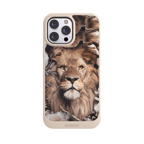 Apple iPhone 13 Pro Max NIVOcore Löwe Blumenrahmen Beige