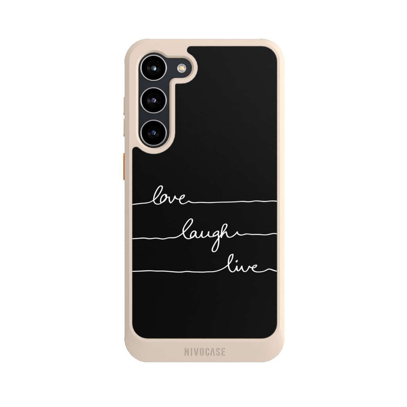 Galaxy S23 + NIVOcore Love Laugh Live weiß/schwarz