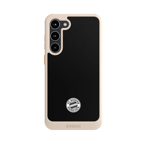 Samsung Galaxy S23+ NIVOcore Klassisches FCB Logo Klein - Weiß auf Schwarz