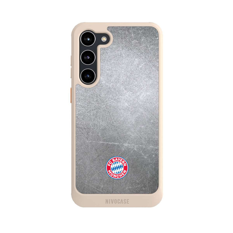 Galaxy S23 + NIVOcore Klassisches FCB Logo Klein - Bunt auf Metalllook