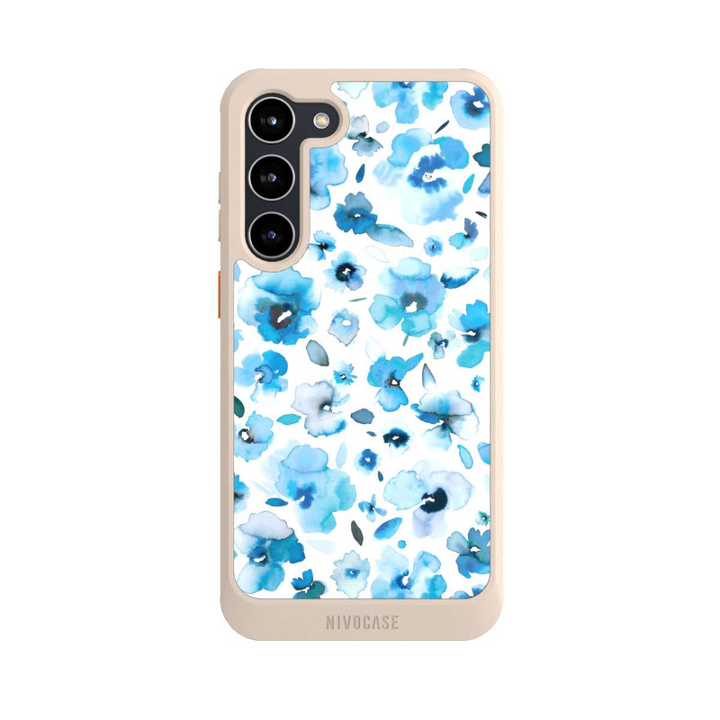 Galaxy S23 + NIVOcore Blaue tropische Blumen