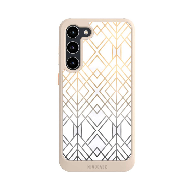 Galaxy S23 + NIVOcore Gold und Grauer Geo Golddruck