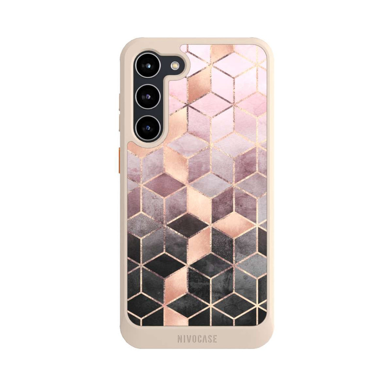 Galaxy S23 + NIVOcore Pink-grauer Farbverlauf Würfel Druck