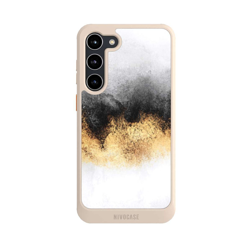 Galaxy S23 + NIVOcore Grauer Himmelstaub Golddruck