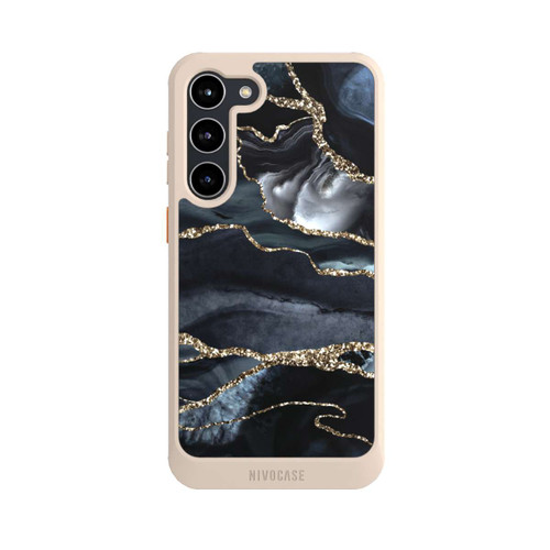 Samsung Galaxy S23+ NIVOcore Dunkler Marmor Gold Glitzerlook