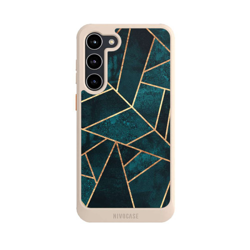 Samsung Galaxy S23+ NIVOcore Tief Blaugrün Stein Gold Druck