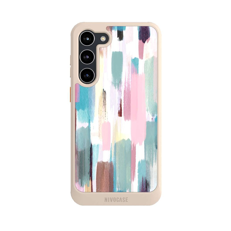 Galaxy S23 + NIVOcore Abstrakte Pinselstriche in Pastelltönen