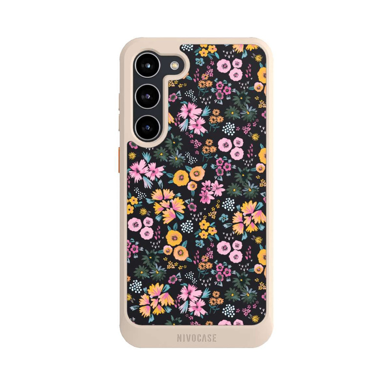 Galaxy S23 + NIVOcore Kleine bunte Blumen Schwarz 2