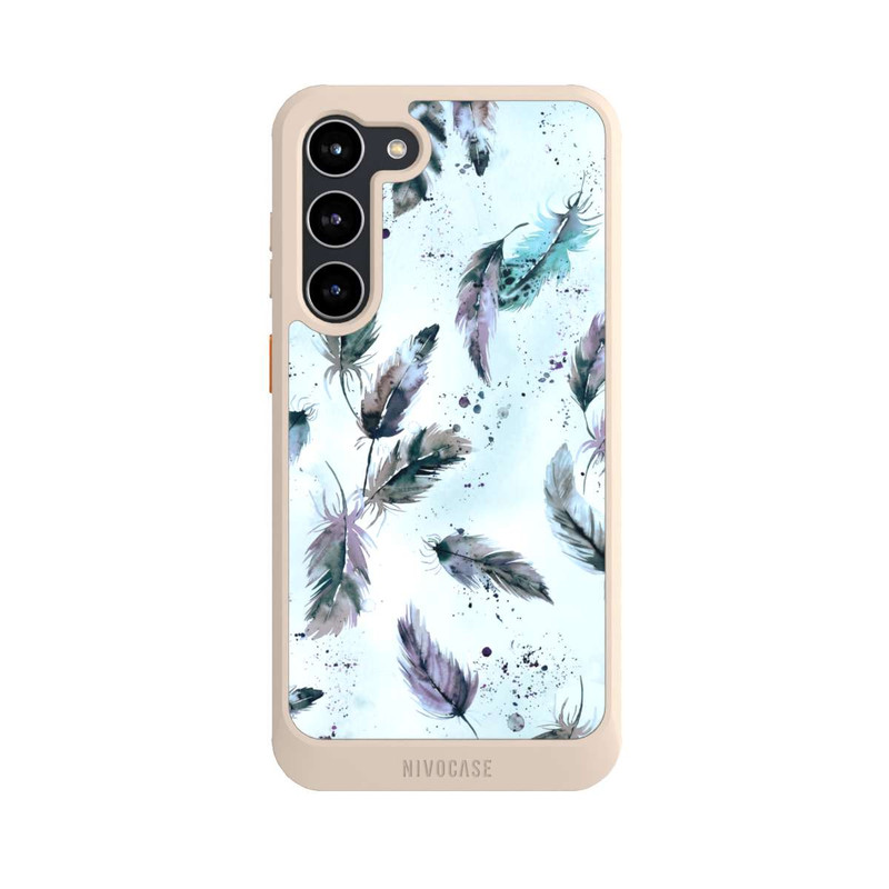 Galaxy S23 + NIVOcore Magische Federn Sanftes Blau