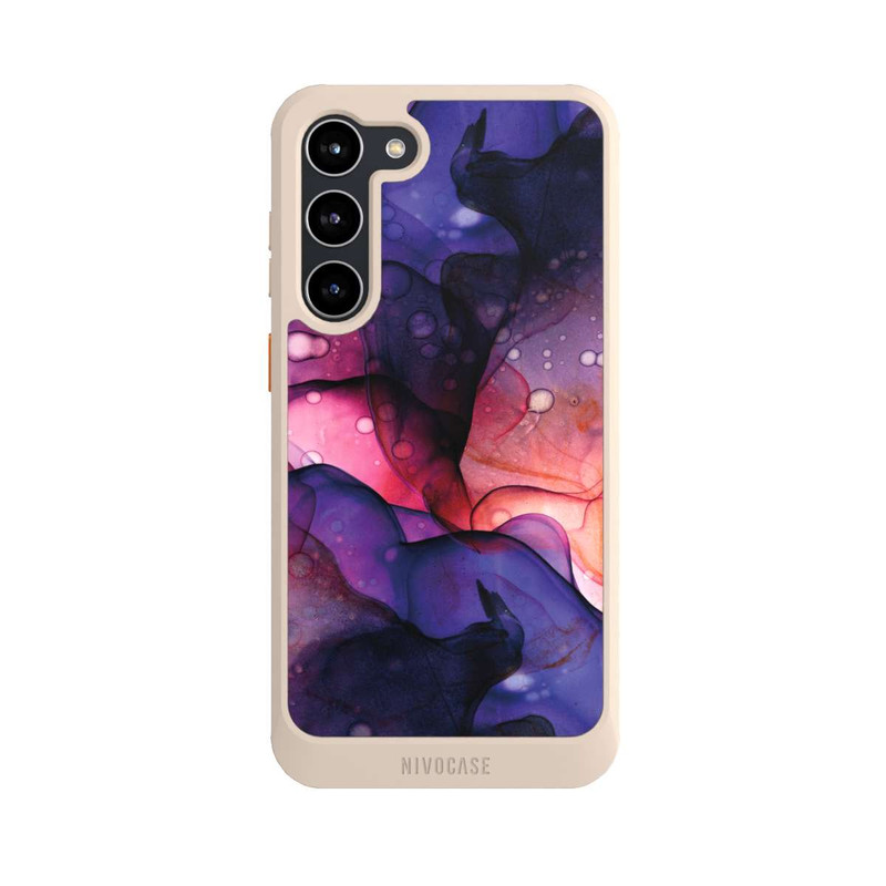 Galaxy S23 + NIVOcore Flüssige Kunst Lila-Pink
