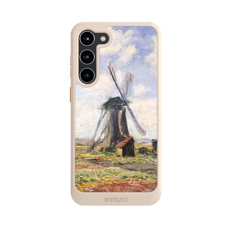 Galaxy S23 + NIVOcore Tulpenfelder mit der Rijnsburger Windmühle von Claude Monet