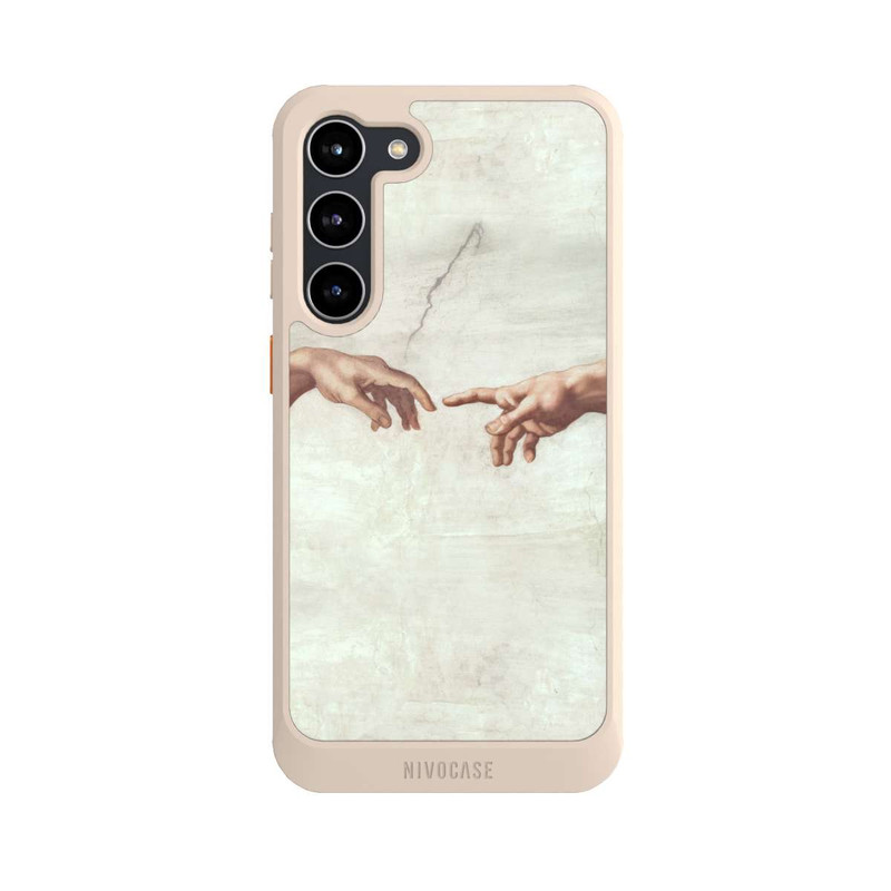 Galaxy S23 + NIVOcore Die Hände von Gott und Adam von Michelangelo Buonarroti