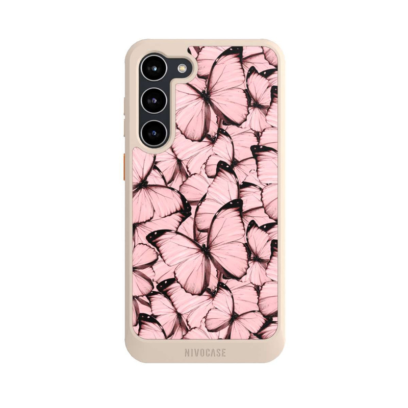 Galaxy S23 + NIVOcore Rosa Schmetterling-Muster