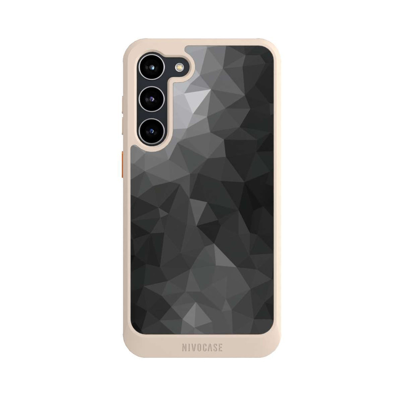 Galaxy S23 + NIVOcore Polygonales Mosaik Schwarz/Weiß