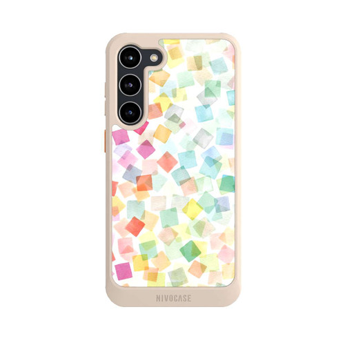 Samsung Galaxy S23+ NIVOcore Konfetti geometrische Plaids Regenbogen