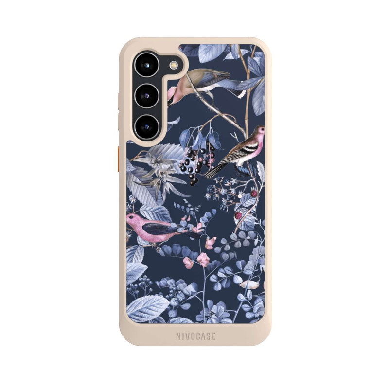 Galaxy S23 + NIVOcore Vögel und Beeren blau