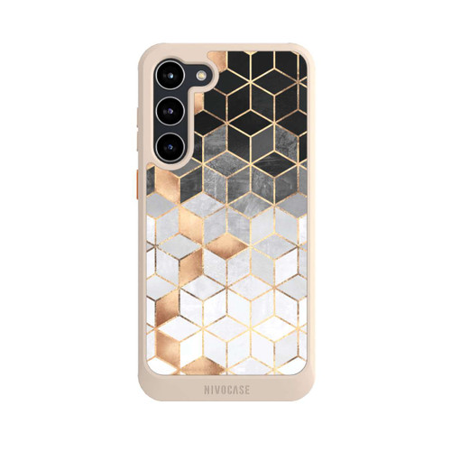 Samsung Galaxy S23+ NIVOcore Würfel dunkel und gold